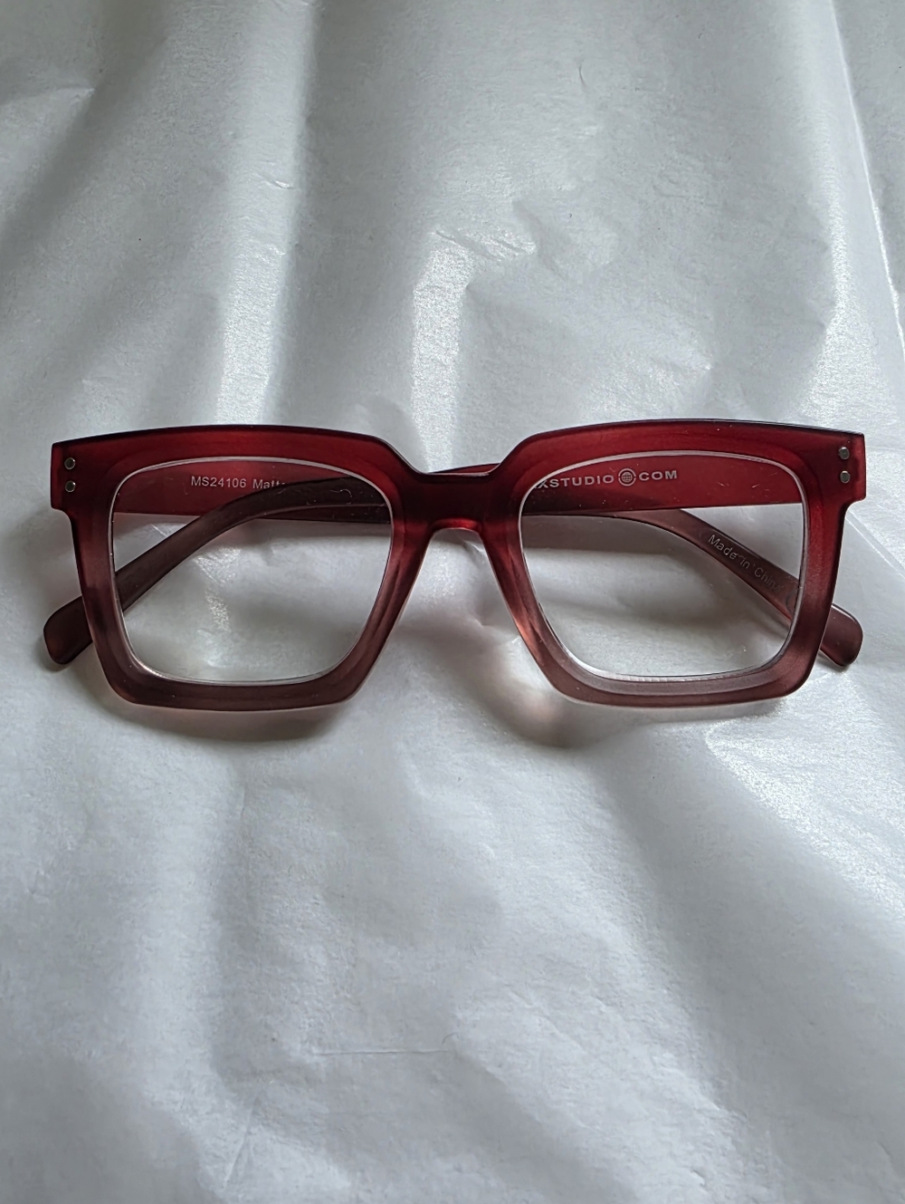 Maxstudio Rose Square Gradient Eyeglass Frames +3.0